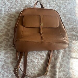 Elegant Brown Leather Backpack